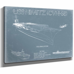 USS Nimitz CVN-68 Blueprint Wall Art - Original Carrier Print
