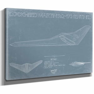 Lockheed Martin RQ-170 Sentinel Blueprint Wall Art - Original Airplane Print