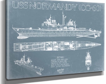 USS Normandy (CG-60) Blueprint Wall Art - Original Cruiser Print