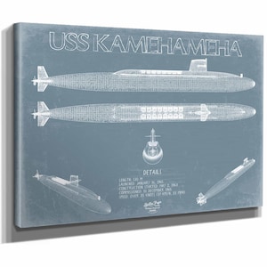USS Kamehameha (SSBN-642) Blueprint Wall Art - Original Submarine Print