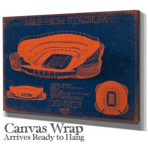 Mile High Stadium Wall Art - Original Denver Broncos Team Color Print