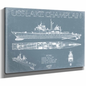 USS Lake Champlain (CG-57) Blueprint Wall Art - Original Cruiser Print