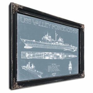 USS Valley Forge (CG-50) Blueprint Wall Art - Original Cruiser Print