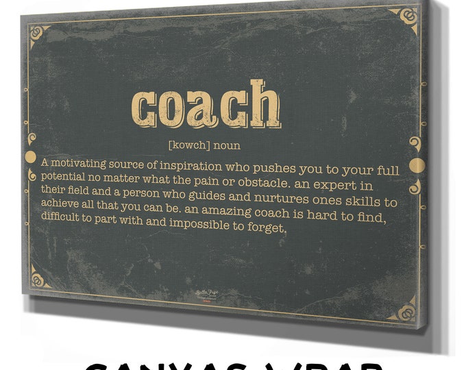Coach Word Definition Wall Art - Gift for Coach Dictionary Artwork