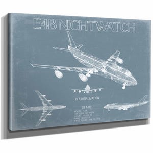 Boeing E4B Nightwatch Aircraft Blueprint Wall Art - Original Aviation Plane Print