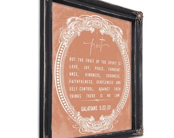 Bible Verse Framed Print – Galatians 5:22-23 Fruit of the Spirit Artwork