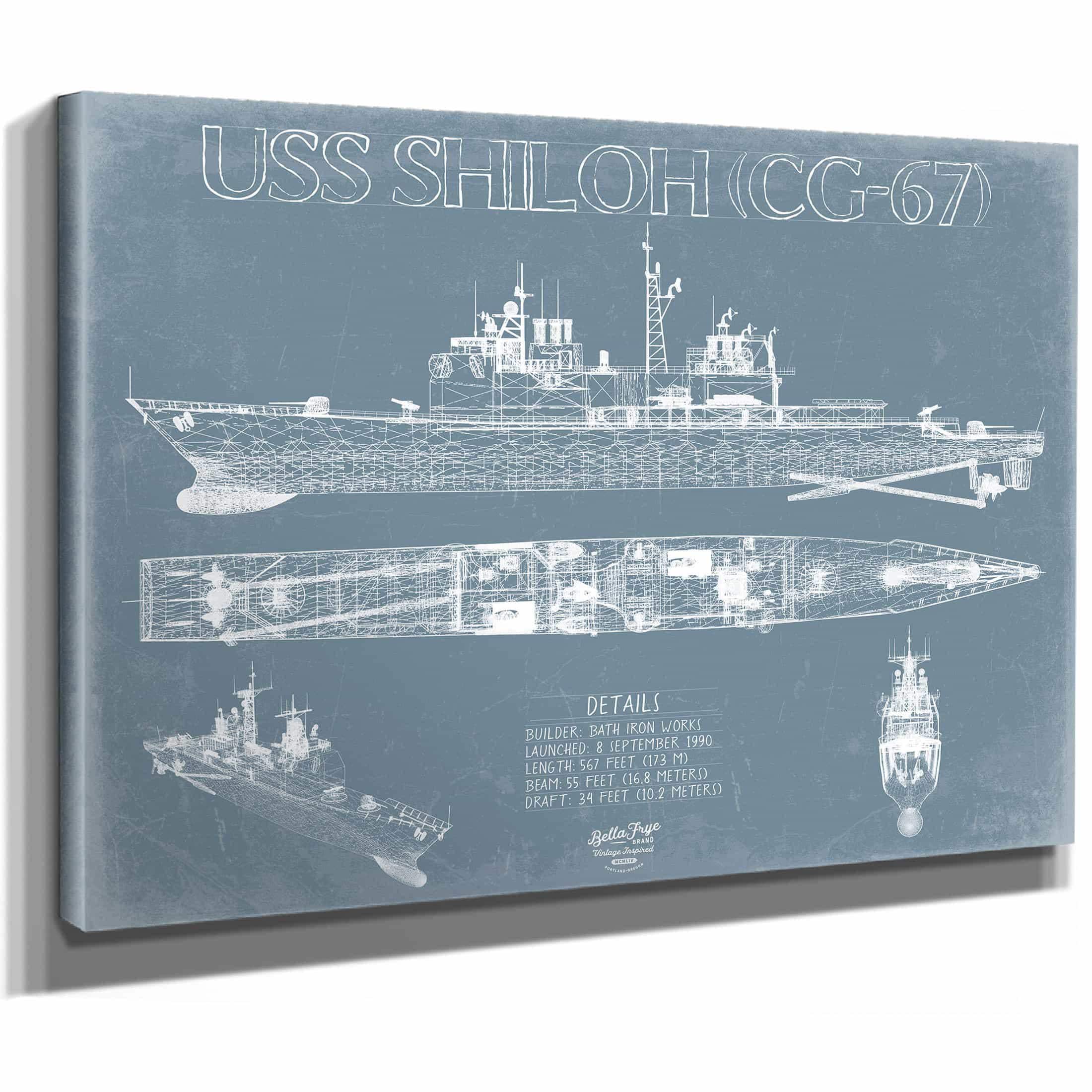 USS Shiloh (CG-67) Blueprint Wall Art - Original Cruiser Print - Etsy