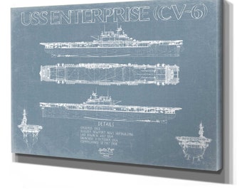 USS Enterprise CV-6 Blueprint Wall Art - Original Carrier Print