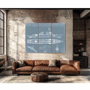 USS Jack H. Lucas (DDG-125) Blueprint Wall Art - Original Guided-Missile Destroyer Print
