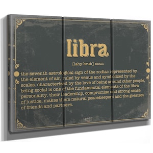 Libra Word Definition Wall Art - Gift for Libra Dictionary Artwork
