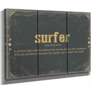Surfer Word Definition Wall Art - Gift for Surfer Dictionary Artwork