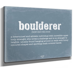 Boulderer Definition Wall Art - Gift for Boulderer Dictionary Artwork