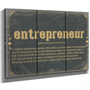 Entrepreneur Word Definition Wall Art - Gift for Entrepreneur Dictionary Artwork