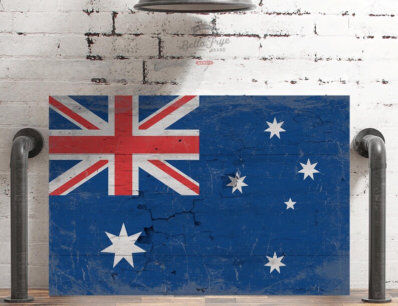 Vintage Australia Wall Art - Australian Flag Sign on Canvas image 7