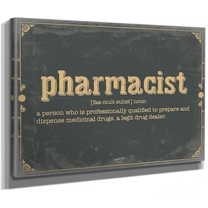 Pharmacist Definition Wall Art - Gift for Pharmacist Dictionary Artwork