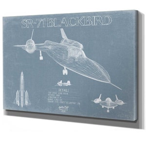 Lockheed SR-71 Blackbird Aircraft Blueprint Wall Art - Original Military Plane Print