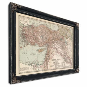 Framed Turkey In Asia Vintage Map - Ornate Embellishment Frame with Print
