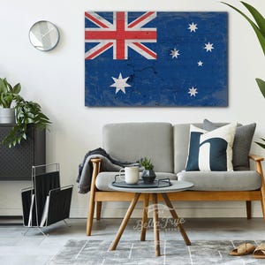 Vintage Australia Wall Art - Australian Flag Sign on Canvas image 4