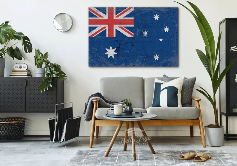 Vintage Australia Wall Art - Australian Flag Sign on Canvas image 4