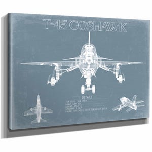 McDonnell Douglas T-45 Goshawk Aircraft Blueprint Wall Art - Original Aviation Plane Print
