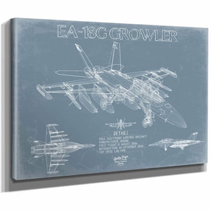 EA-18G Growler Aircraft Blueprint Wall Art - Original Fighter Plane Print