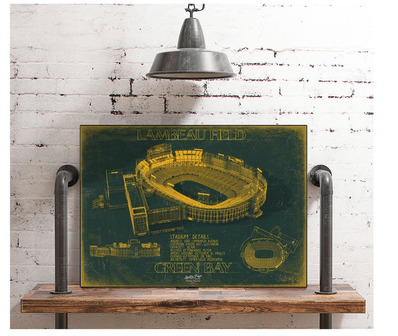 Lambeau Field Wall Art Original Green Bay Packers Print - Etsy