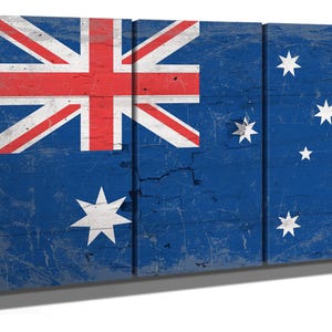 Vintage Australia Wall Art - Australian Flag Sign on Canvas image 2