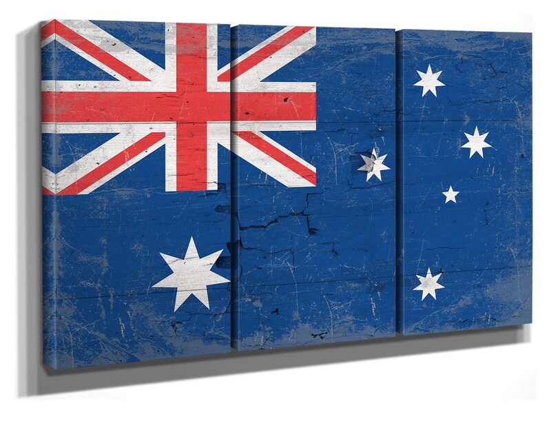 Vintage Australia Wall Art - Australian Flag Sign on Canvas image 2