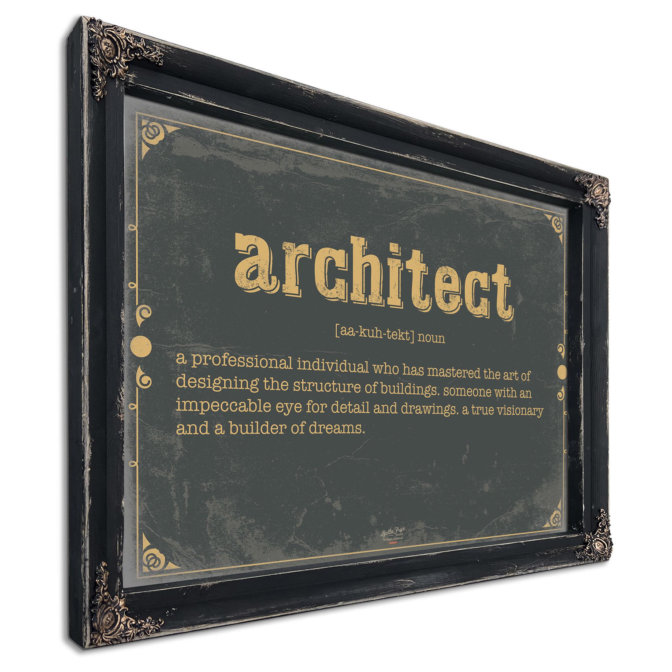 Architect Word Definition Wall Art - Gift for Architect Dictionary ...