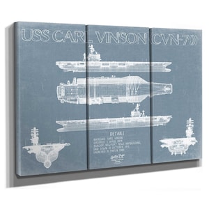 USS Carl Vinson CVN-70 Blueprint Wall Art - Original Carrier Print
