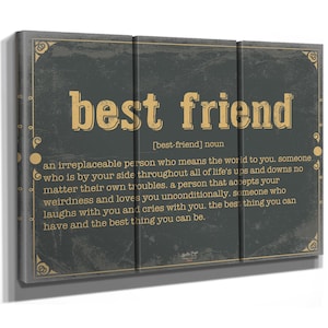 Best Friend Word Definition Wall Art - Gift for Best Friend Dictionary Artwork