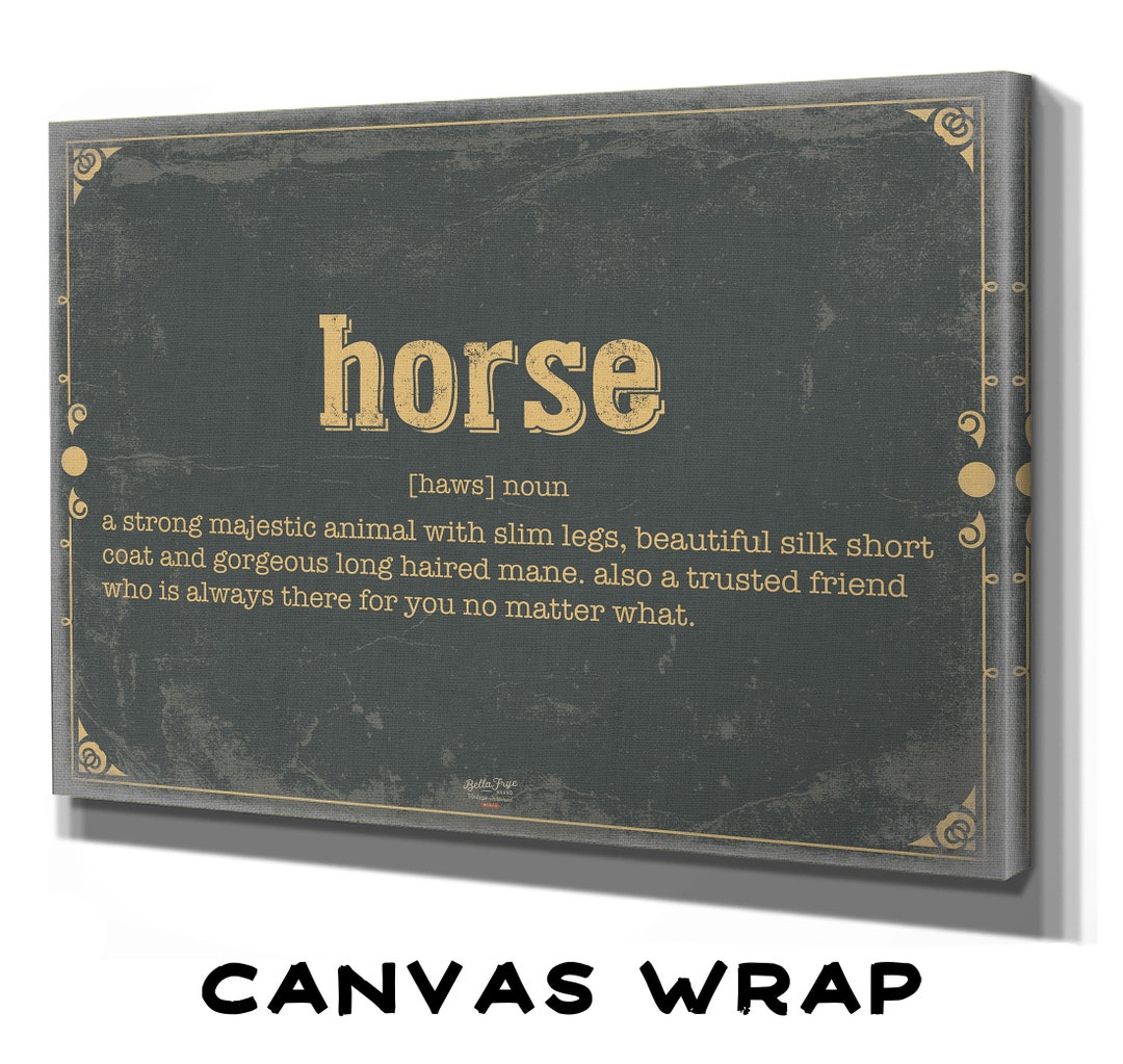 Horse Word Definition Wall Art Gift for Horse Dictionary Artwork Etsy