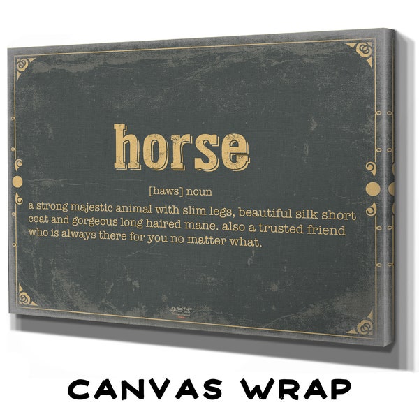 Horse Word Definition Wall Art - Gift for Horse Dictionary Artwork
