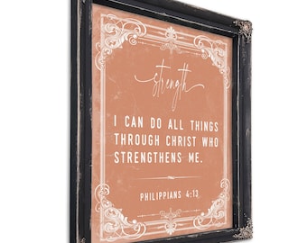 Philippians 4:13 Wall Art – I Can Do All Things Through Christ – Strength Scripture Print