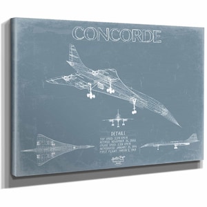 Concorde Aircraft Blueprint Wall Art - Original Airplane Print