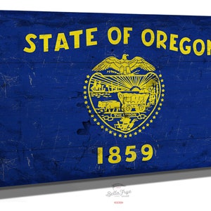 Oregon Flag Wall Art - Vintage State of Oregon Sign