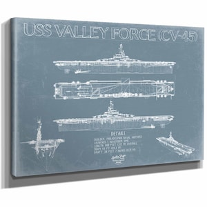 USS Valley Forge (CV-45) Blueprint Wall Art - Original Carrier Print