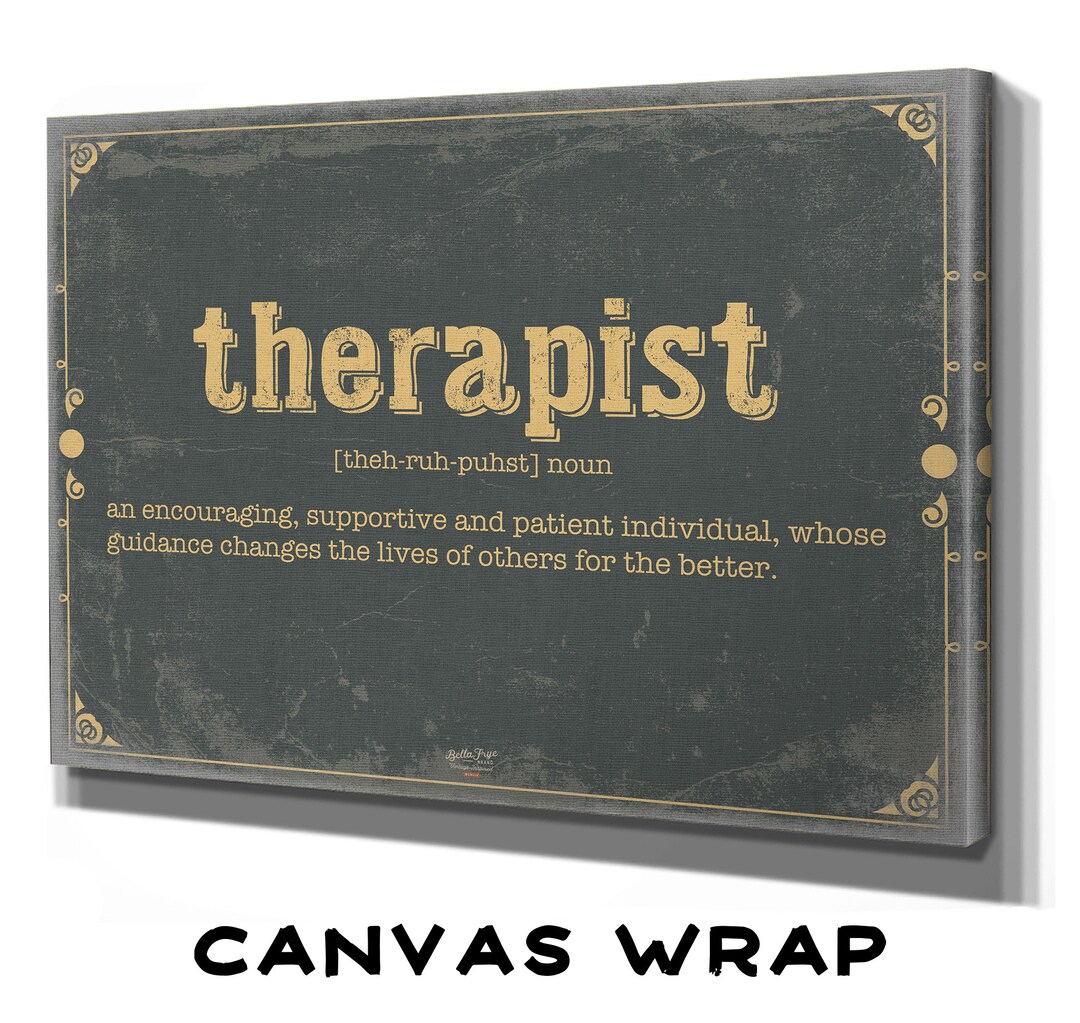 Therapist Word Definition Wall Art Gift for Therapist Dictionary