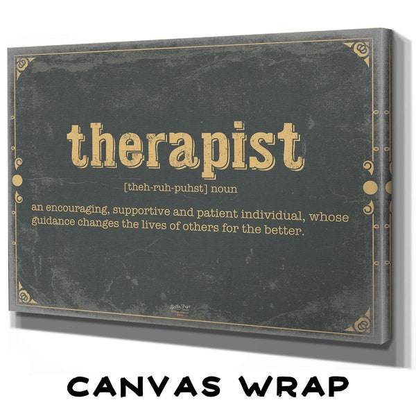 Therapist Word Definition Wall Art - Gift for Therapist Dictionary Artwork