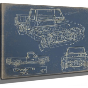 Vintage 1967 Chevrolet C10 pick-up art de voiture - cadeaux pour les gars - impression de véhicule originale