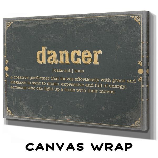 Dancer Word Definition Wall Art - Gift for Dancer Dictionary Artwork