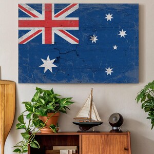 Vintage Australia Wall Art - Australian Flag Sign on Canvas image 5