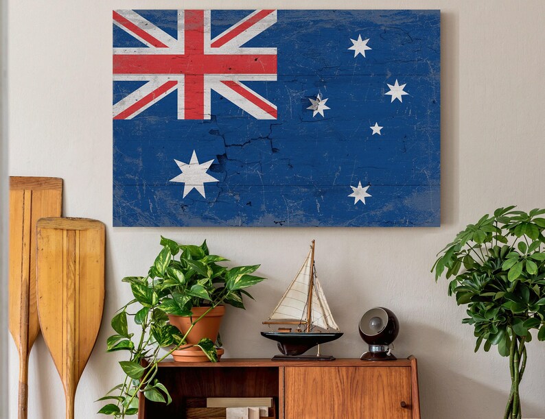 Vintage Australia Wall Art - Australian Flag Sign on Canvas image 5