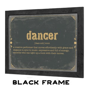 Dancer Word Definition Wall Art Gift for Dancer Dictionary Artwork image 3
