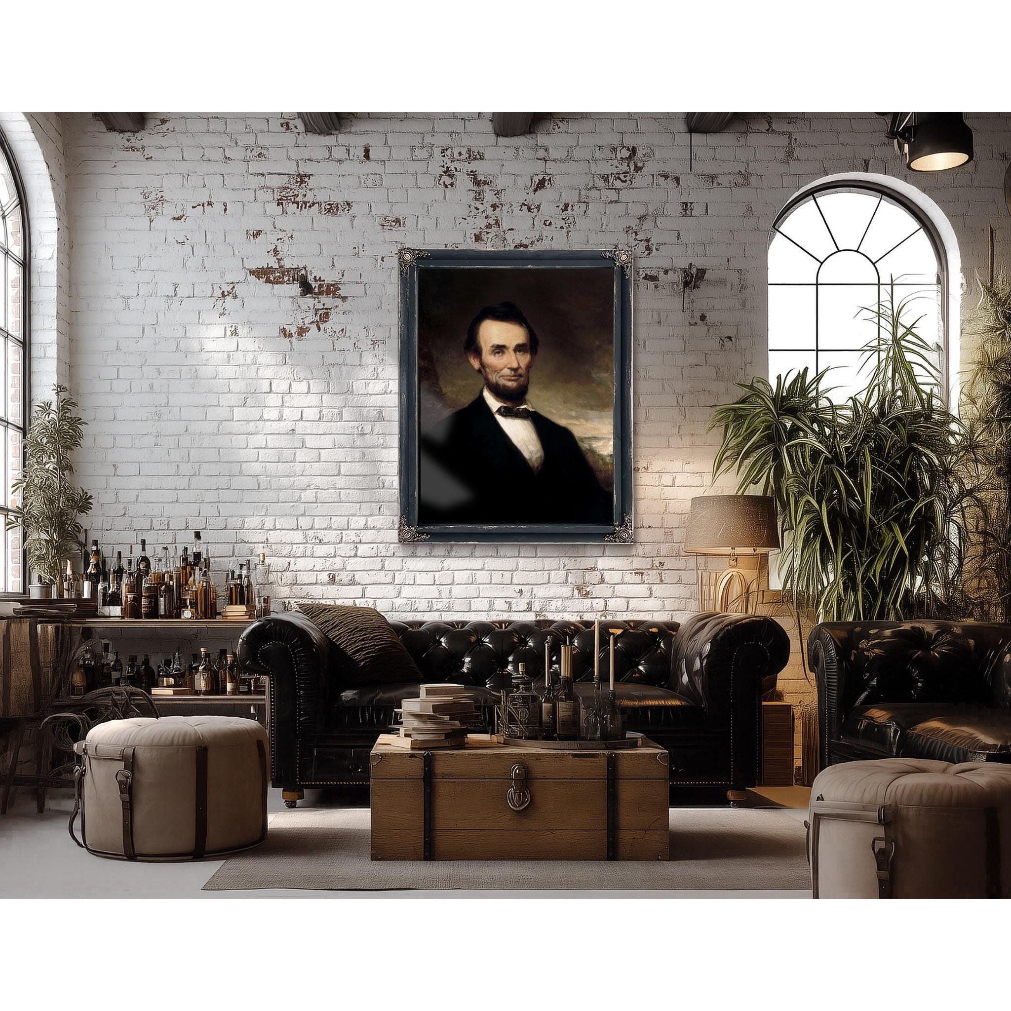 Abraham Lincoln Portrait: Vintage Historical Art Print, Ornate Frame ...