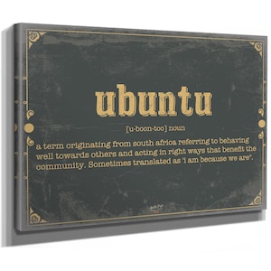Ubuntu Word Definition Wall Art - Gift for Ubuntu Dictionary Artwork