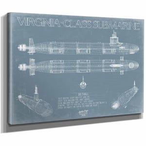 Virginia-class submarine Blueprint Wall Art - Original Submarine Print