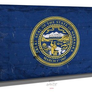 Nebraska Flag Wall Art - Vintage State of Nebraska Sign