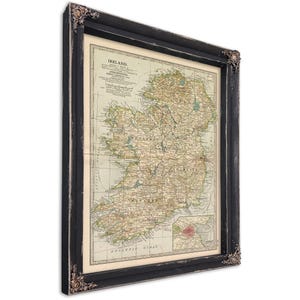 Framed Ireland Vintage Map - Ornate Embellishment Frame with Print