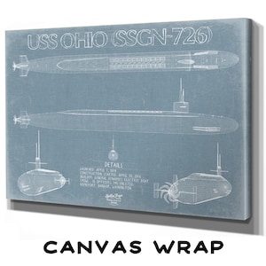USS Ohio (SSGN-726) Blueprint Wall Art - Original Submarine Print